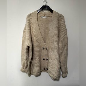 Zara oversized double breasted cardigan in medium.